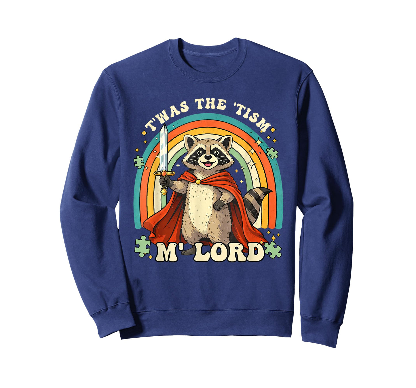 Funny Autism Raccoon T'was The 'Tism M'lord Neurodiversity T-Shirt