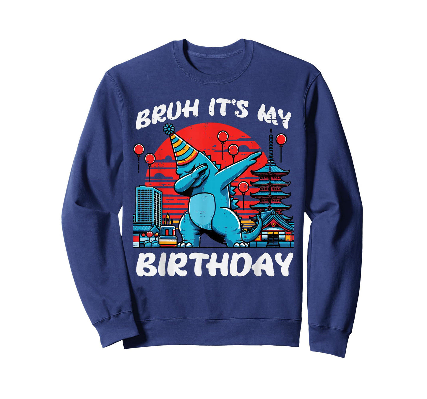 Bruh Its My Birthday Kaiju Dab Bday Party Boys Girls Kids T-Shirt
