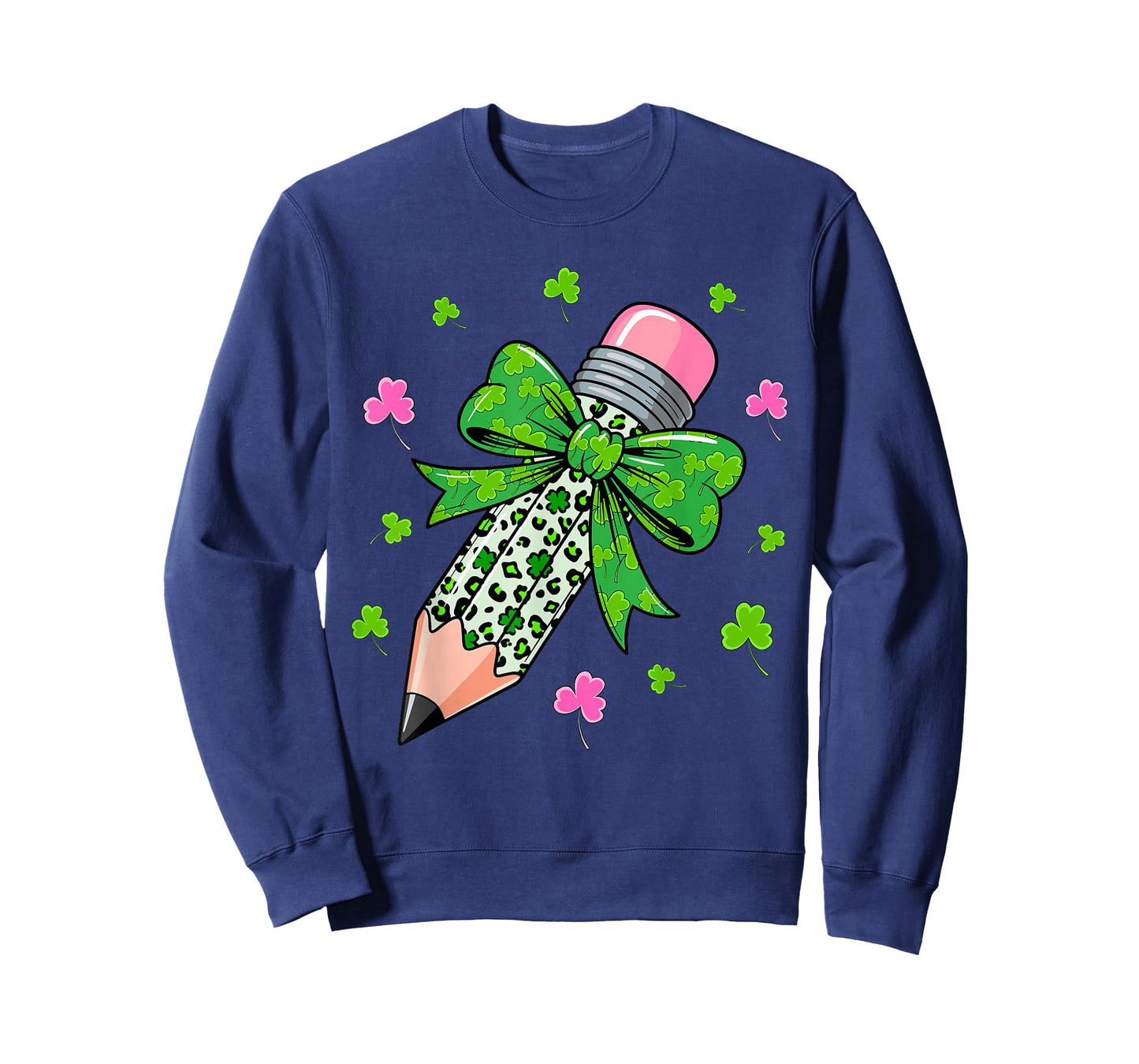 Coquette Bow Pencil Teacher St Patrick's Day T-Shirt