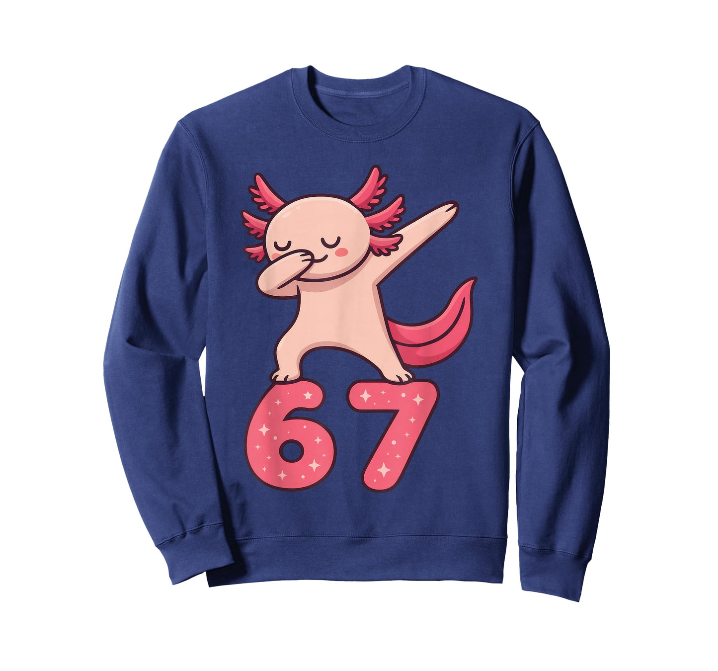 Axolotl Dabbing 67 Meme Six Seven Funny Gen Alpha T-Shirt
