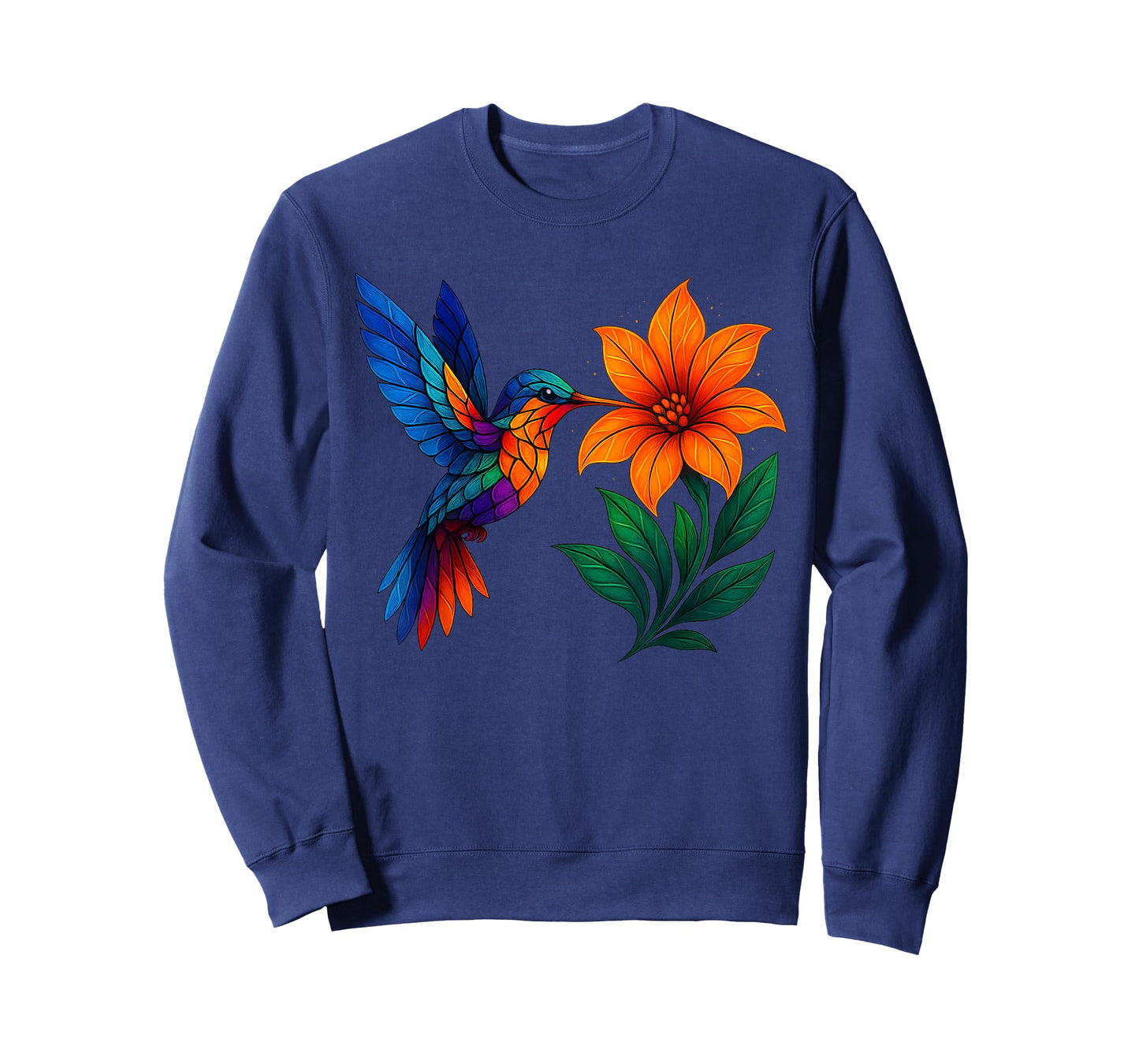Hummingbird Floral Art Colorful Nature Bird T-Shirt