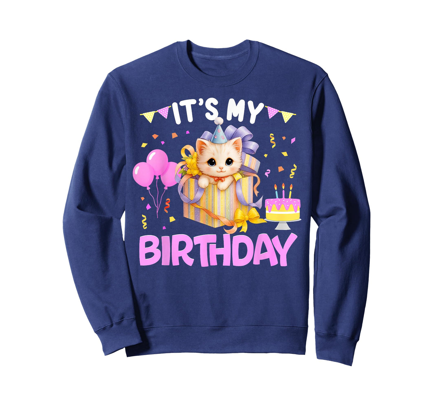 It's My Birthday Cat Lover Cute Girl Bday Family Party T-Shirt