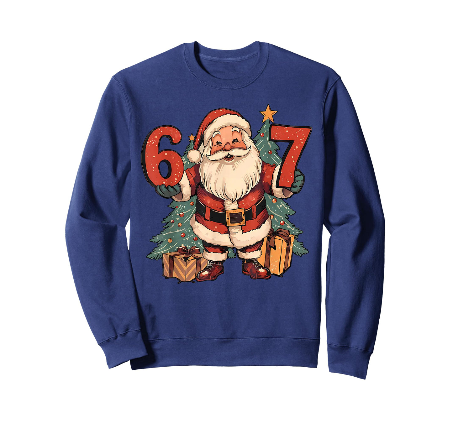 67 Christmas Funny Six Seven Meme Santa Claus Boys T-Shirt