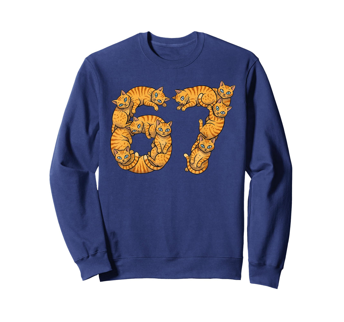 Funny Orange Cats 6 7 Meme Six Seven Love Ginger Kitty T-Shirt
