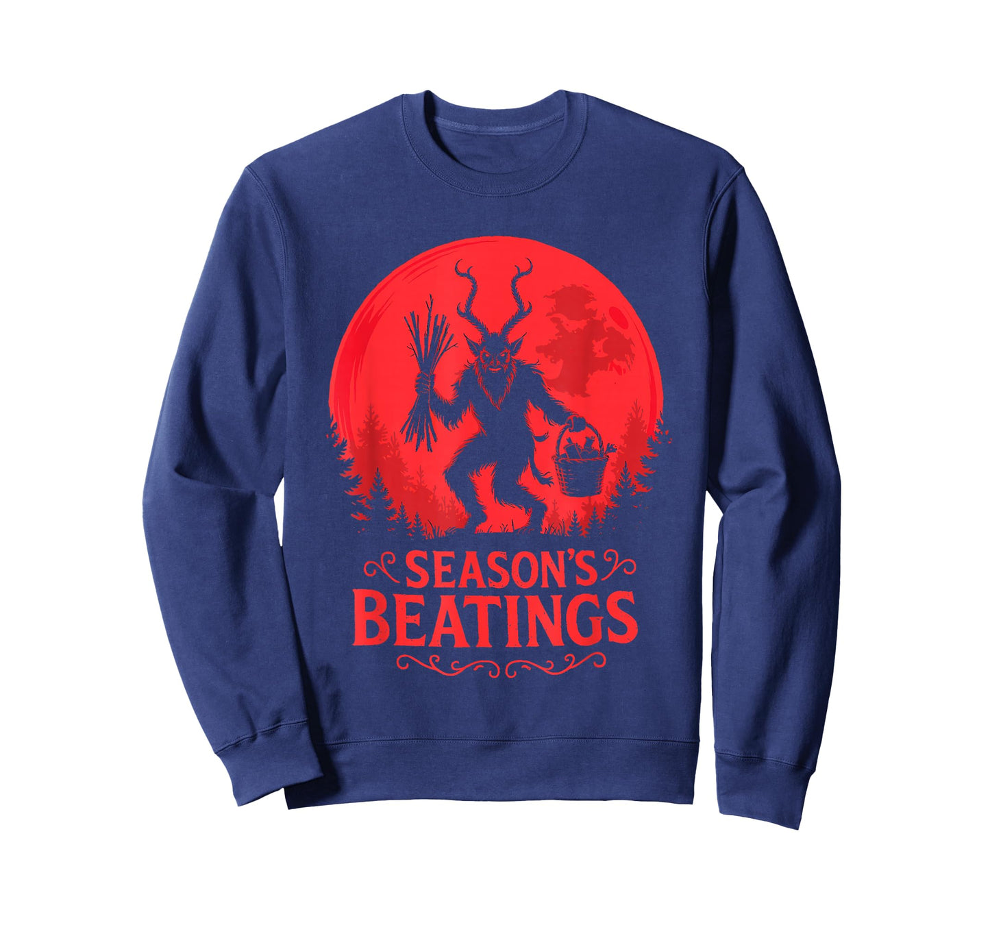 Krampus Santa Season’s Beatings Gothic Christmas Horror T-Shirt