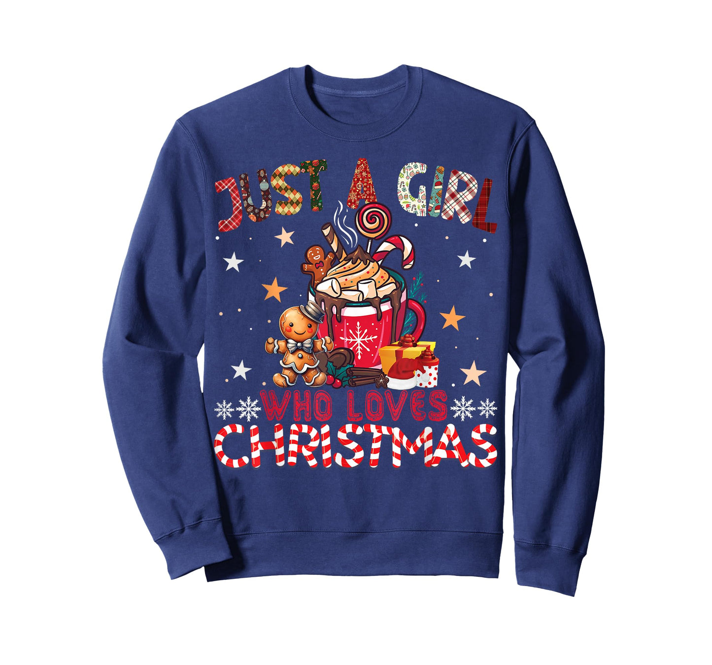Just A Girl Who Loves Christmas Hot Cocoa Bar Xmas T-Shirt