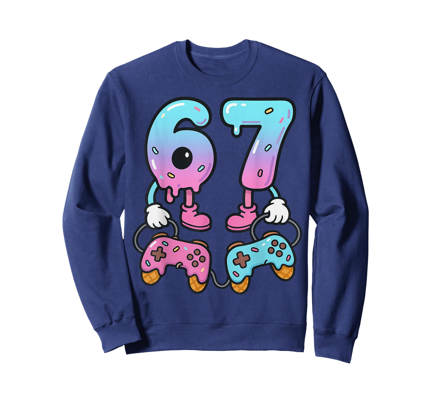 67 Ice Cream Drip Meme Gamer Six Seven Gen Alpha T-Shirt