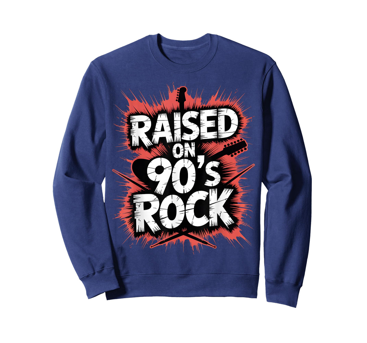 Raised On 90s Rock Retro Rocker Grunge Music Splatter T-Shirt