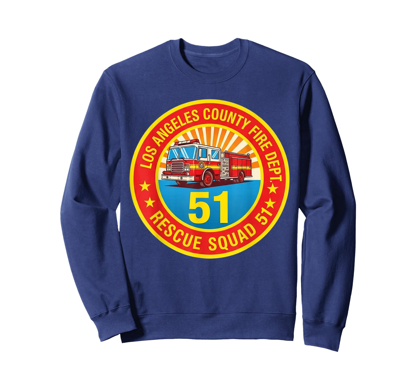 Vintage Emergency Squad 51 Truck Classic Firefighter Pride T-Shirt