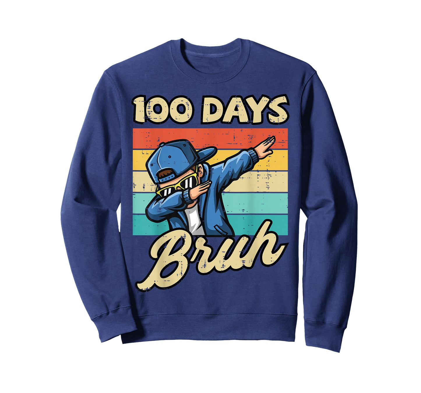 100 Days of School Bruh Boy Dab Retro 100th Day Boys Kids T-Shirt