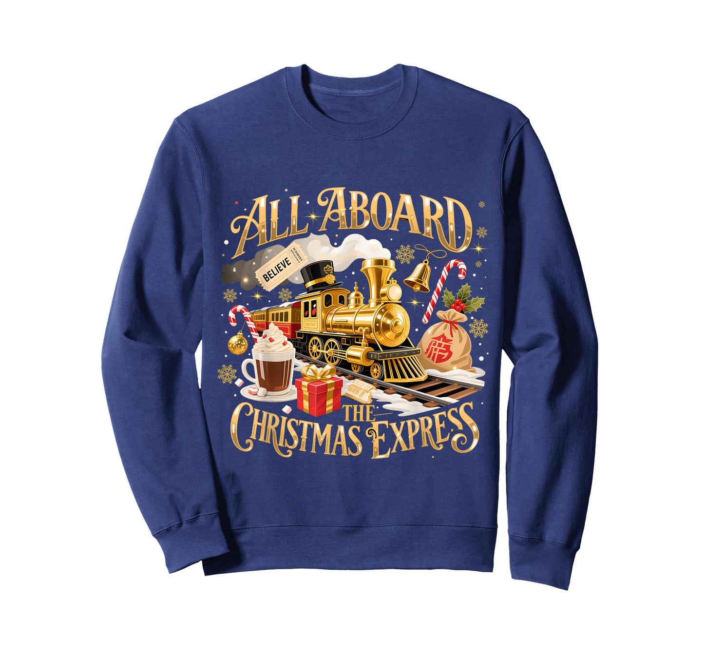 All Aboard The Christmas Express Holiday Train T-Shirt