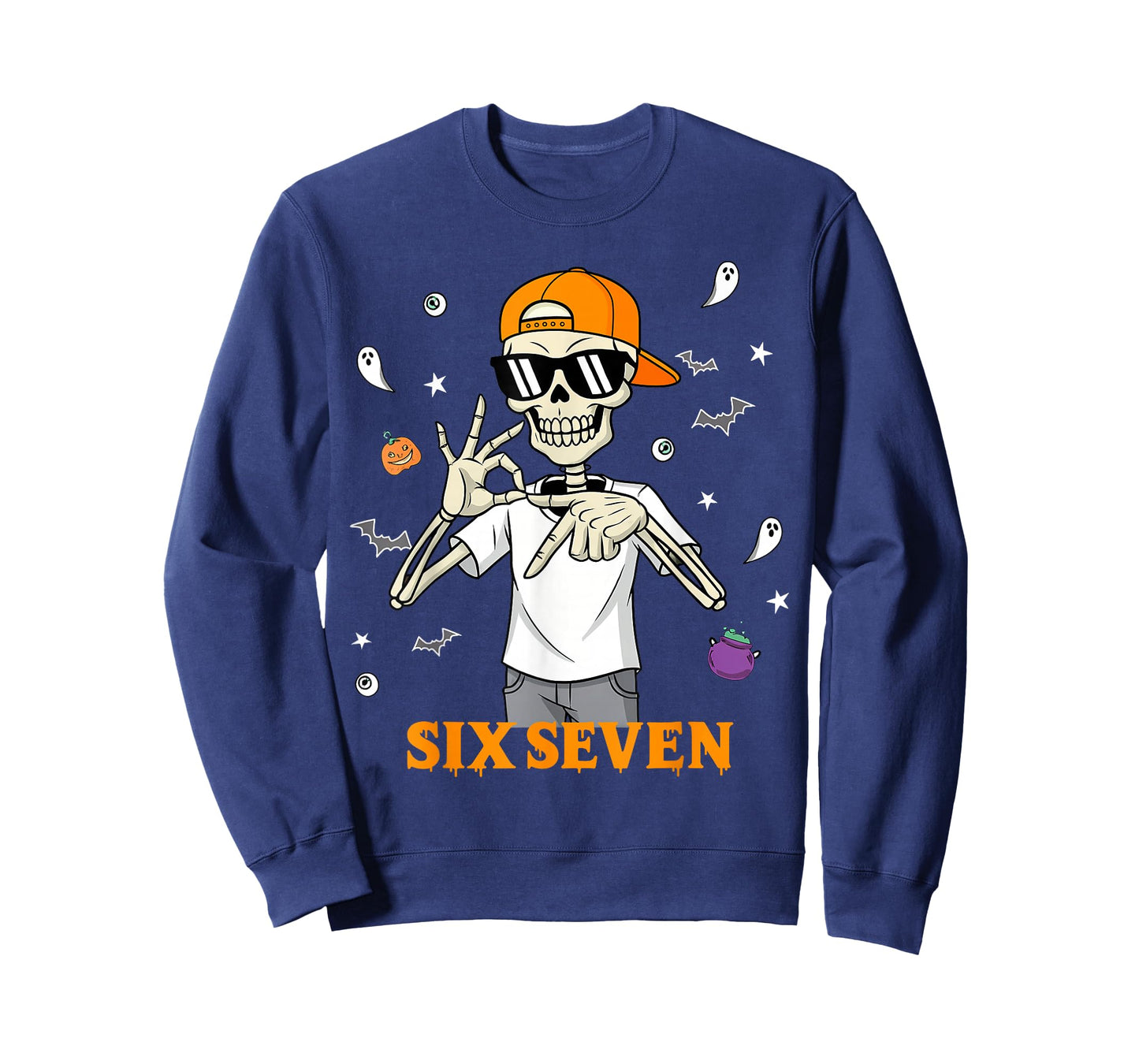 Haunted by 6-7 Funny 67 Meme Halloween Skeleton Six Seven T-Shirt