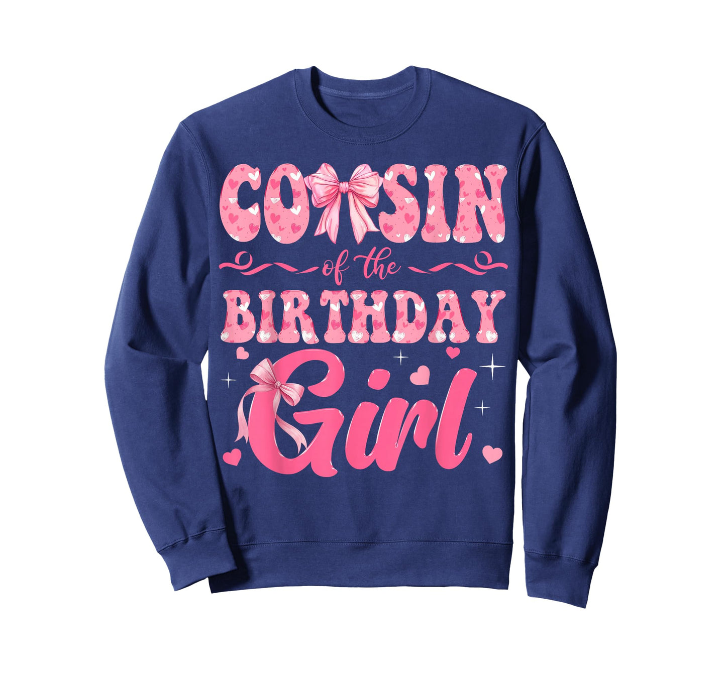 Cousin of The Birthday Girl Family Pink Coquette Bow T-Shirt