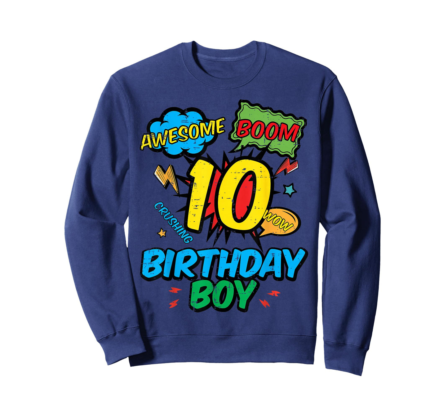 10 Birthday Boy Comic 10th Bday Superhero Party Boys Kids T-Shirt