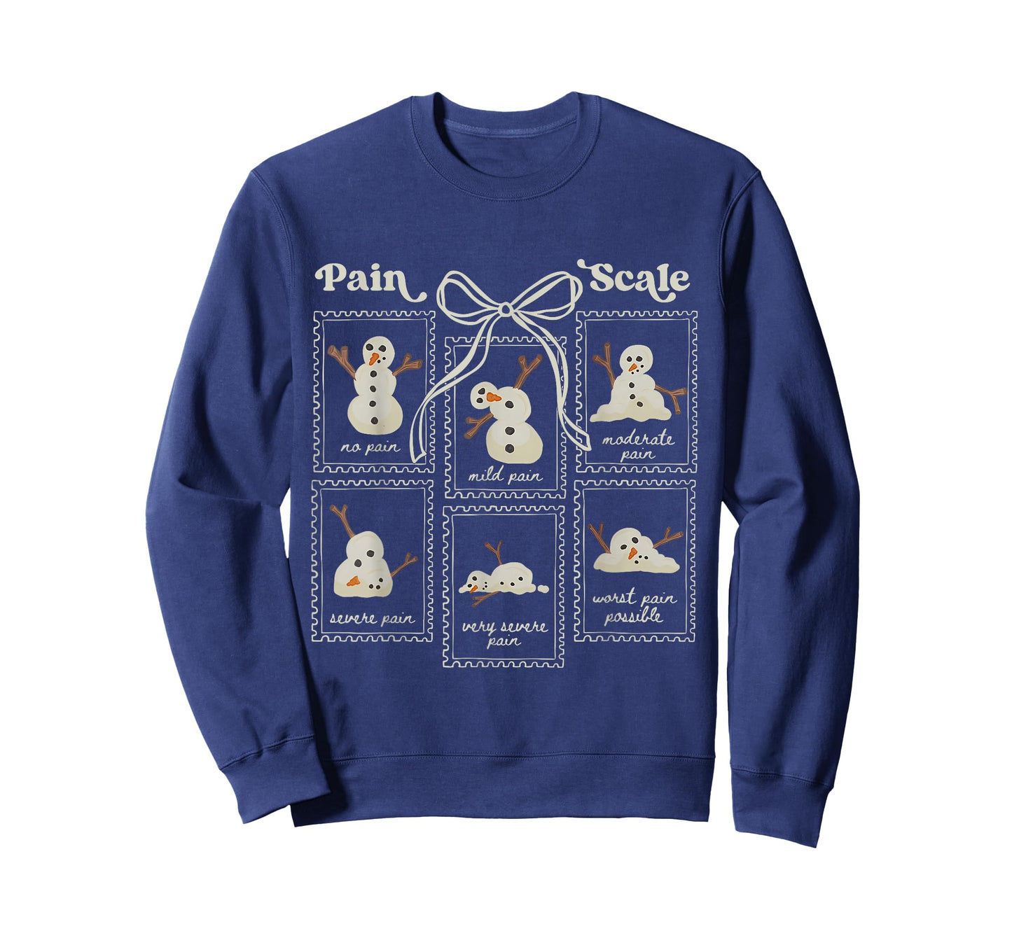 Preppy Coquette Pain Scale Stamps Snowmen Trauma ER Nurses T-Shirt