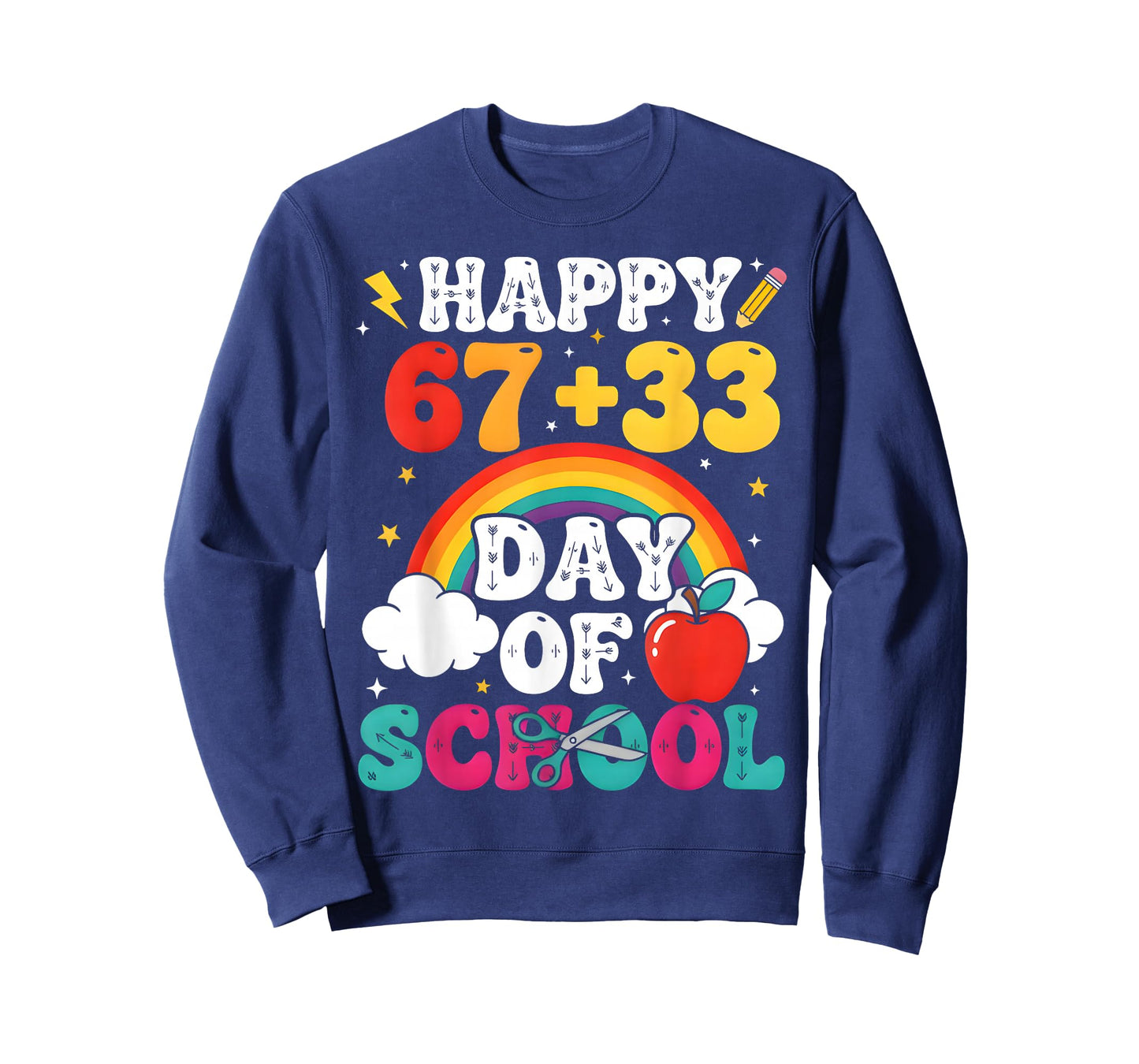 Happy 67+33 100 Days of School Teacher Student Meme 67 T-Shirt