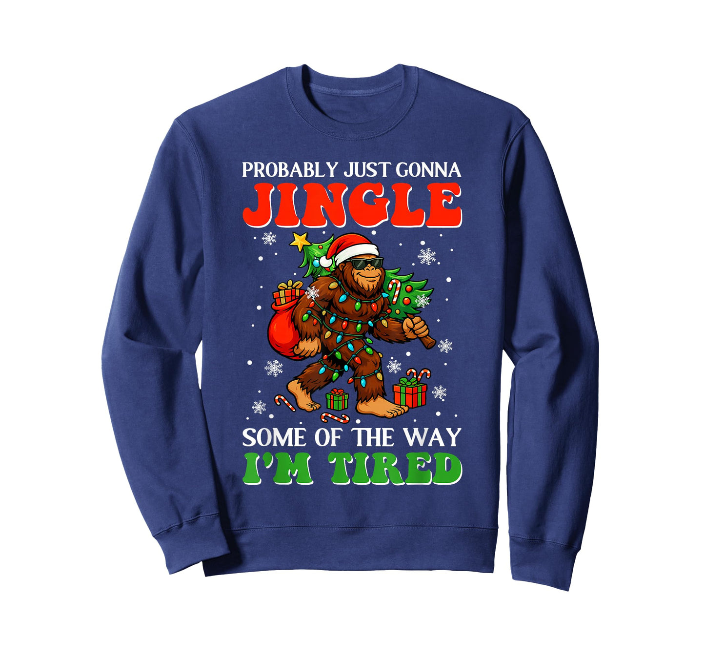 Some of The Way Santa Bigfoot Christmas Tree Xmas Lights T-Shirt
