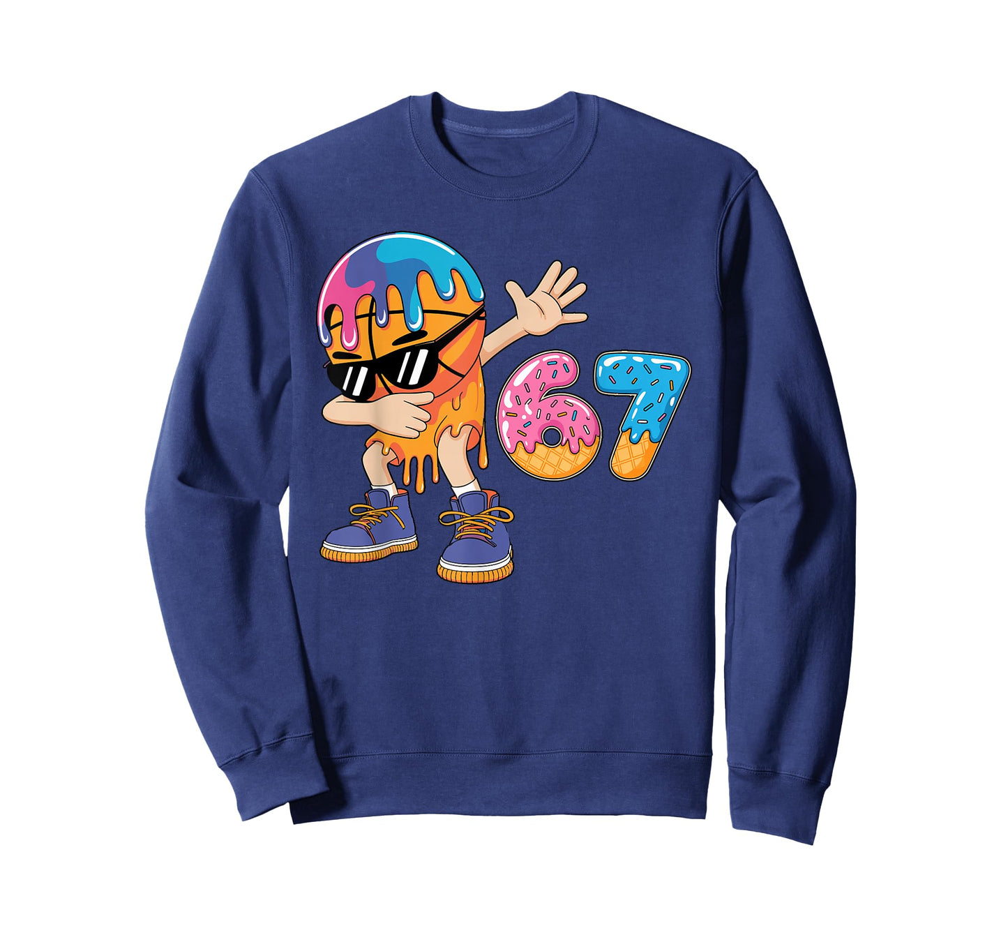 67th Birthday Dabbing Basketball Drip Number Ice Cream 67 T-Shirt