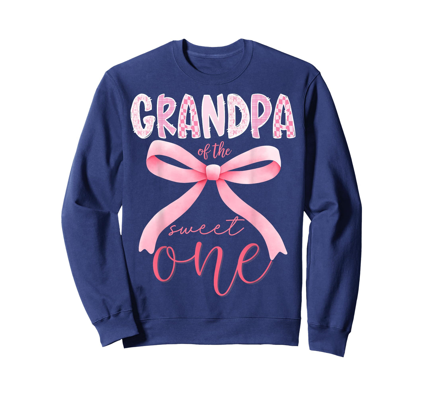 Grandpa of The Sweet One Pink Coquette Bow 1st Birthday Girl T-Shirt