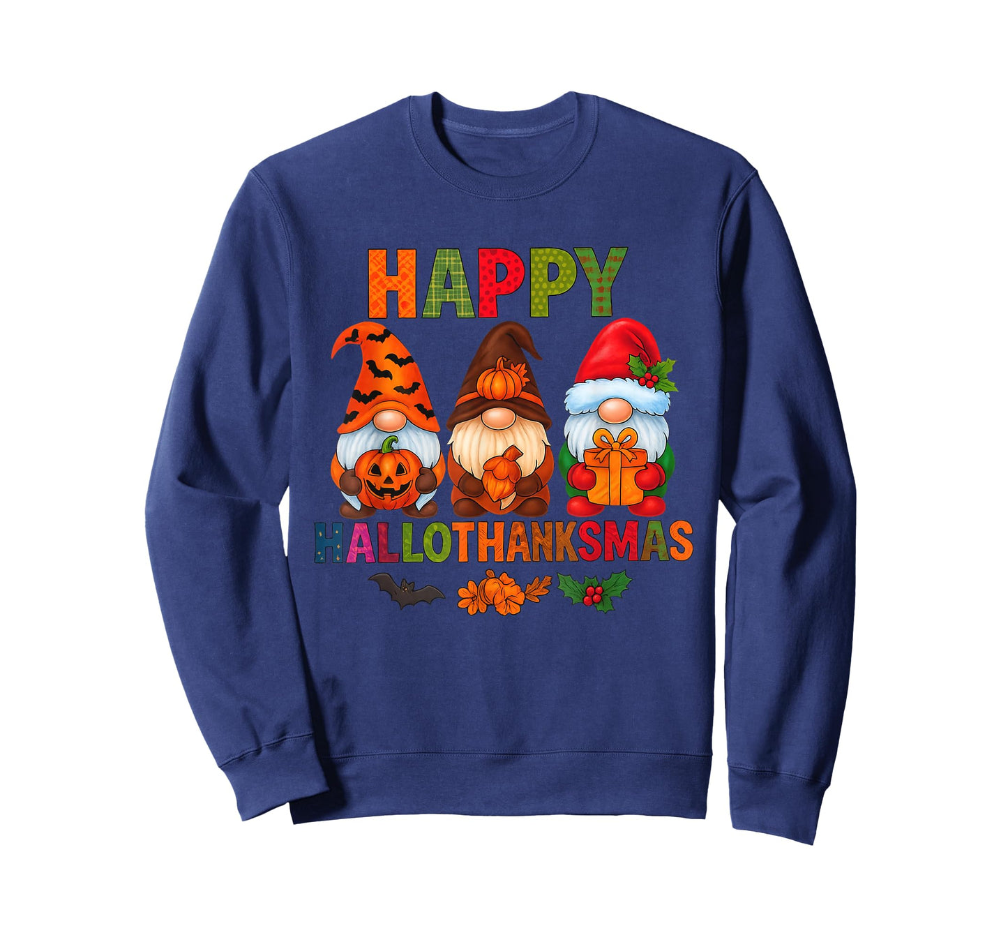 Halloween Thanksgiving Christmas Happy HalloThanksMas Gnomes T-Shirt