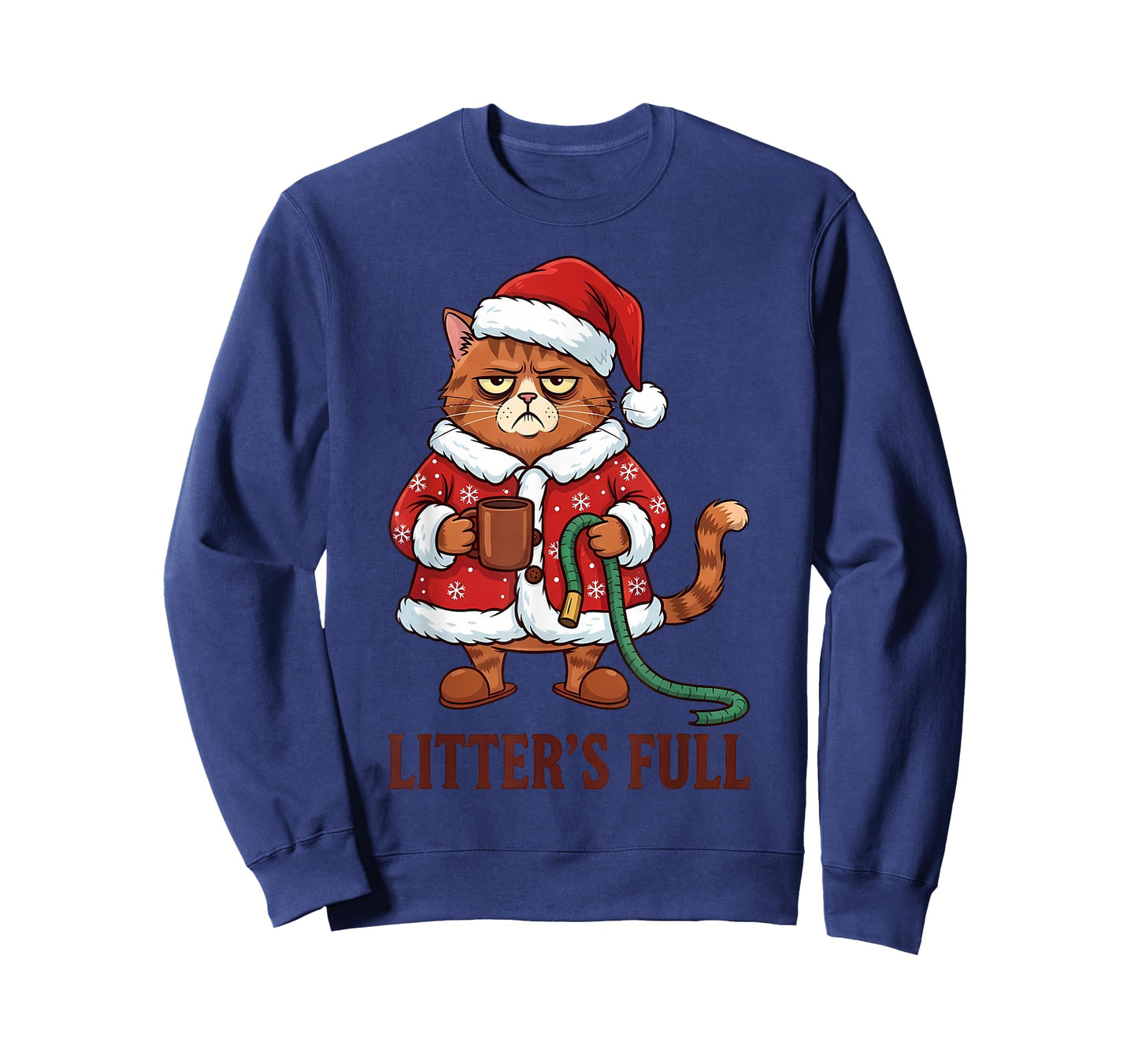 Litter’s Full Funny Cat Lovers Christmas Xmas Cat Meme T-Shirt