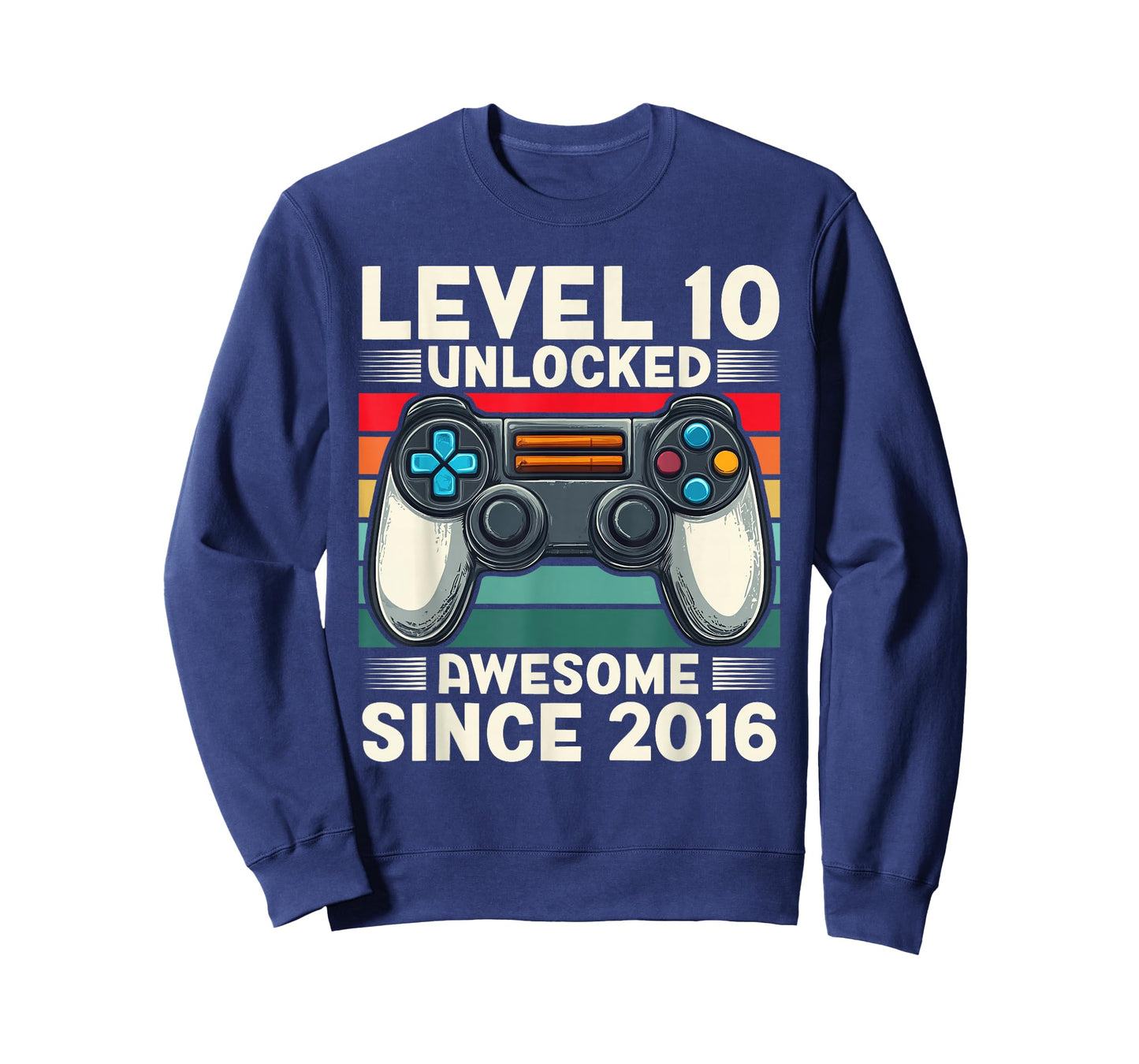 Level 10 Unlocked Awesome Since 2016 10th Birthday Gaming T-Shirt