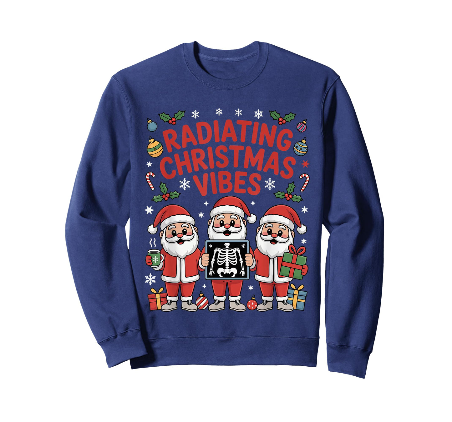 Funny Xmas Radiating Christmas Vibes X-ray Radiology Tech T-Shirt