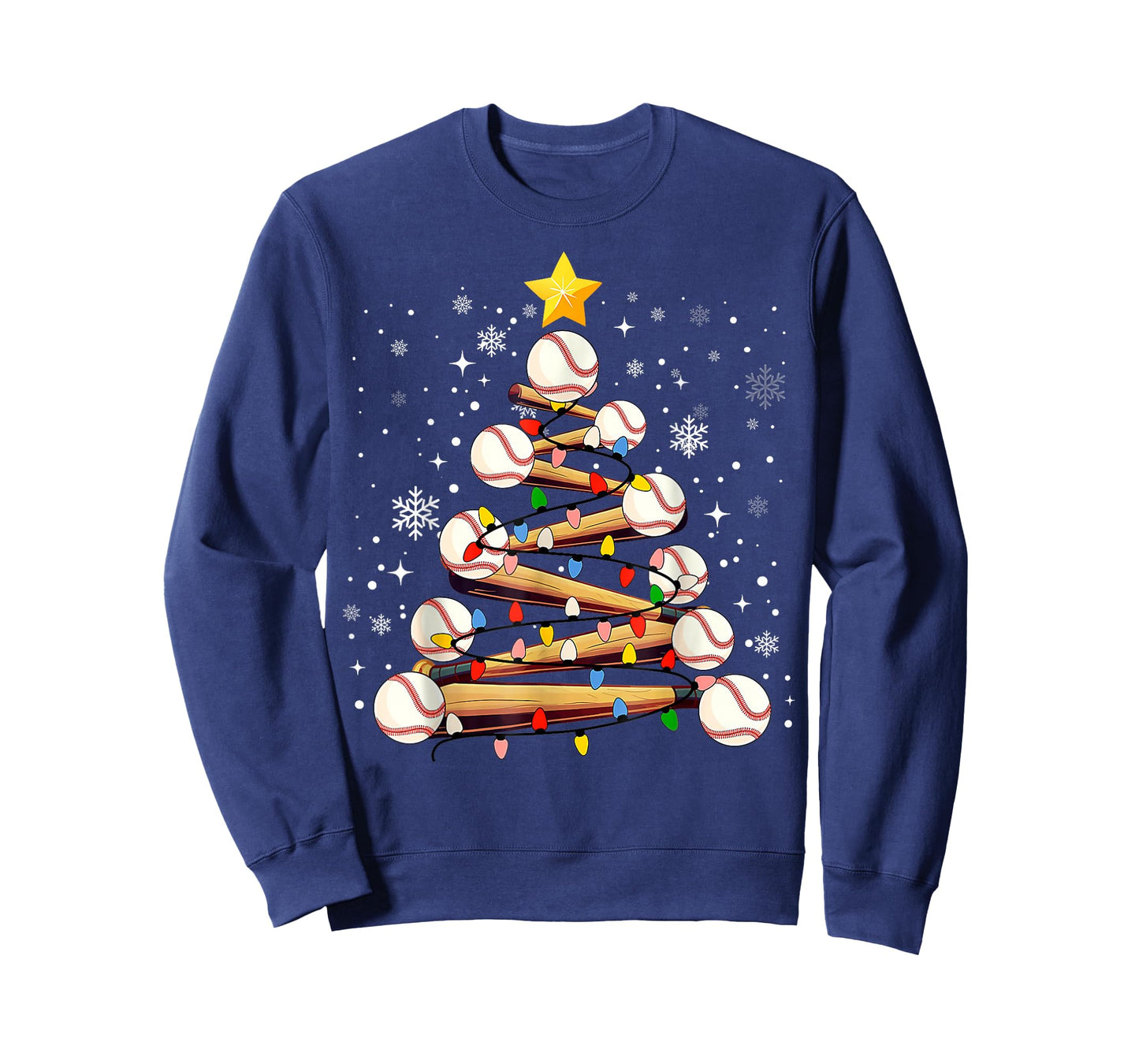 Baseball Christmas Tree Light Xmas Baseball Boys Kids T-Shirt