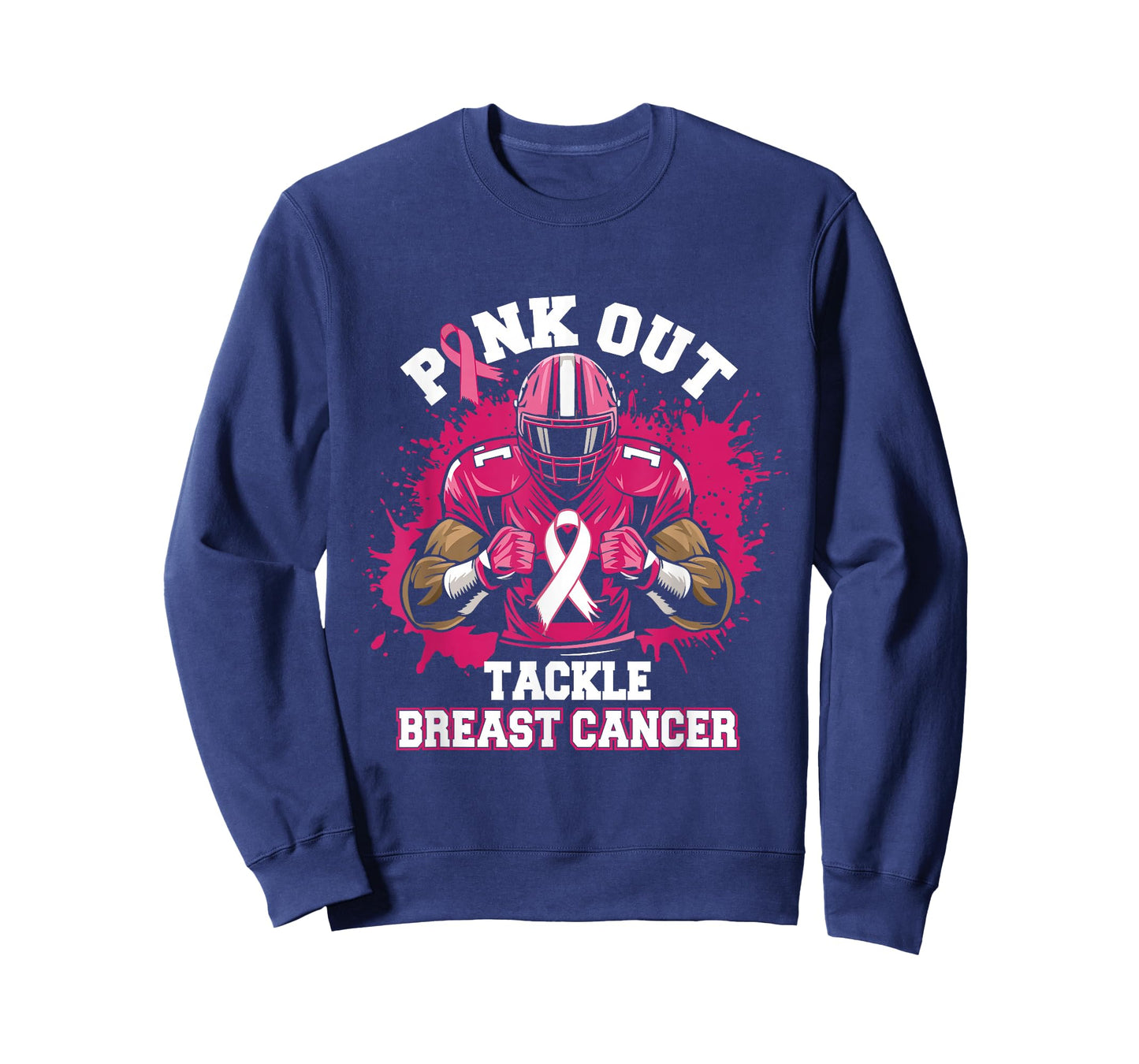 Football Pink Out Tackle Breast Cancer Awareness Graphic T-Shirt