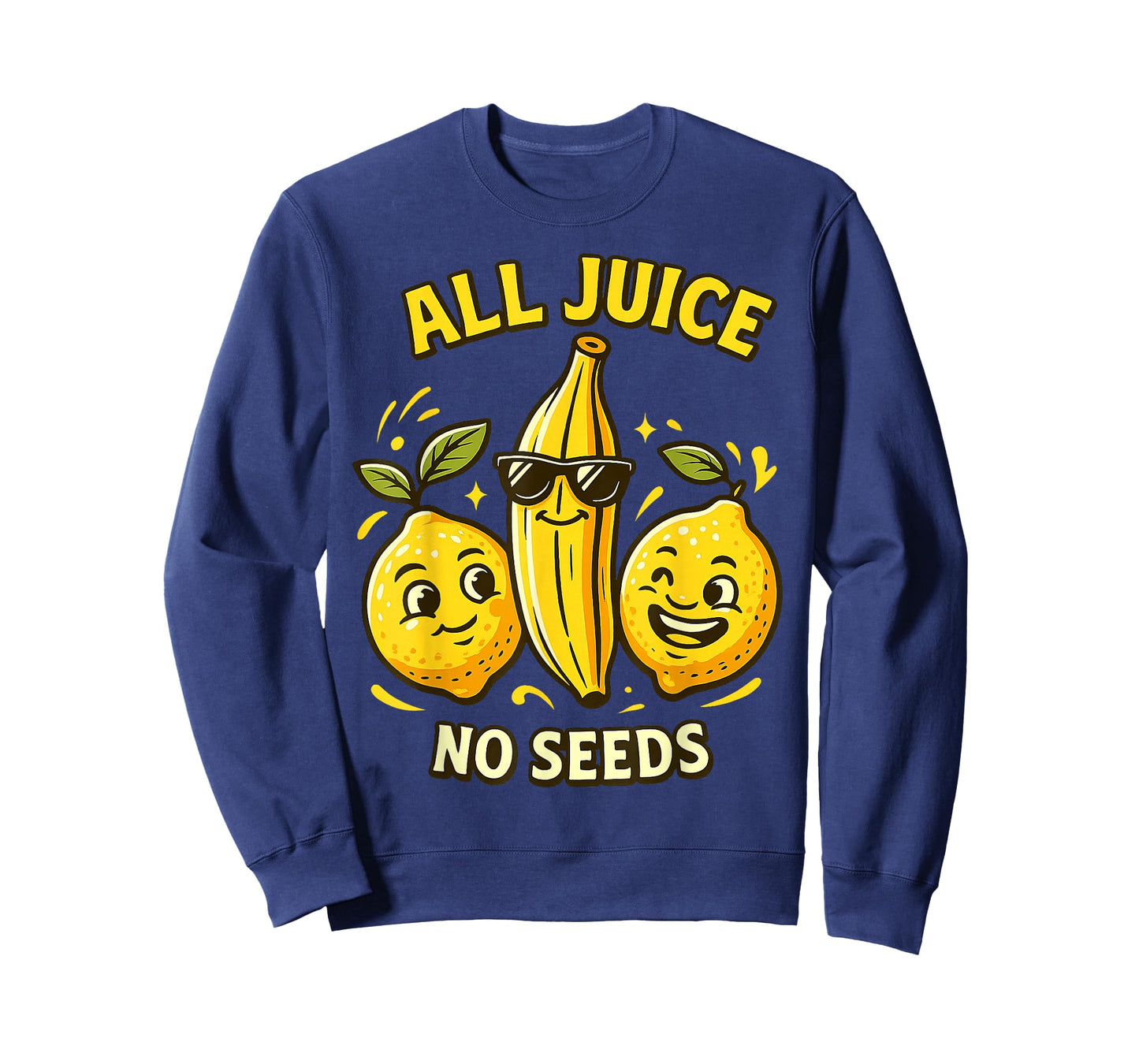 All Juice No Seeds Cool Fruit Cartoon Funny Vasectomy Humor T-Shirt