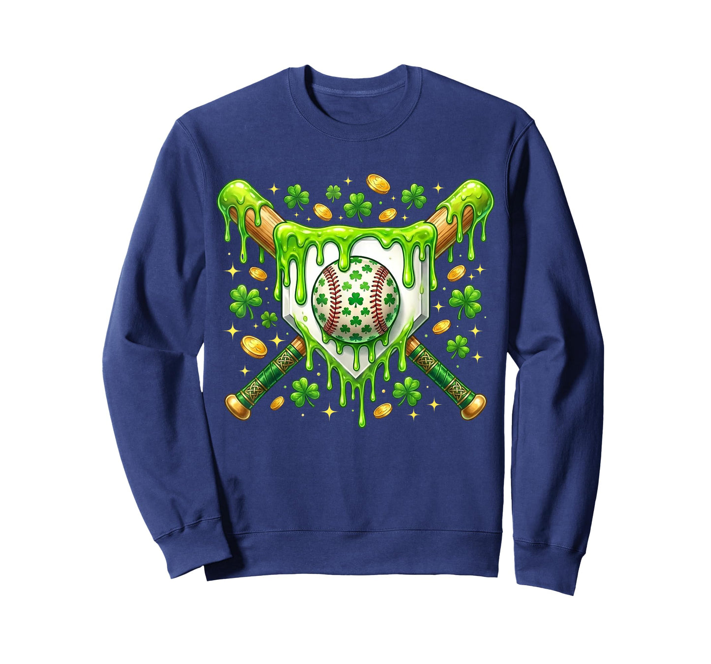 St Patrick Day Baseball Drip Ice Cream Baseball Home Plate T-Shirt