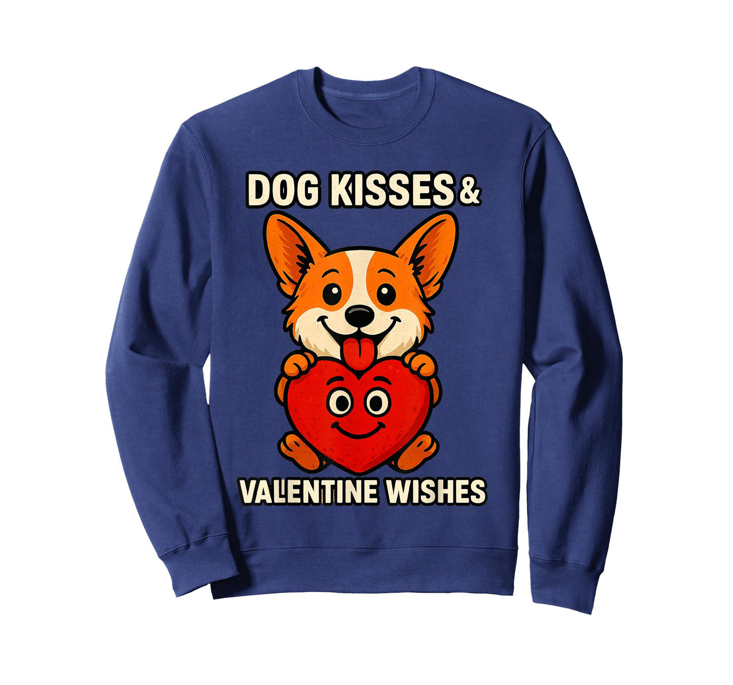 Dog Kisses and Valentine Wishes Cute Corgi Heart Love T-Shirt