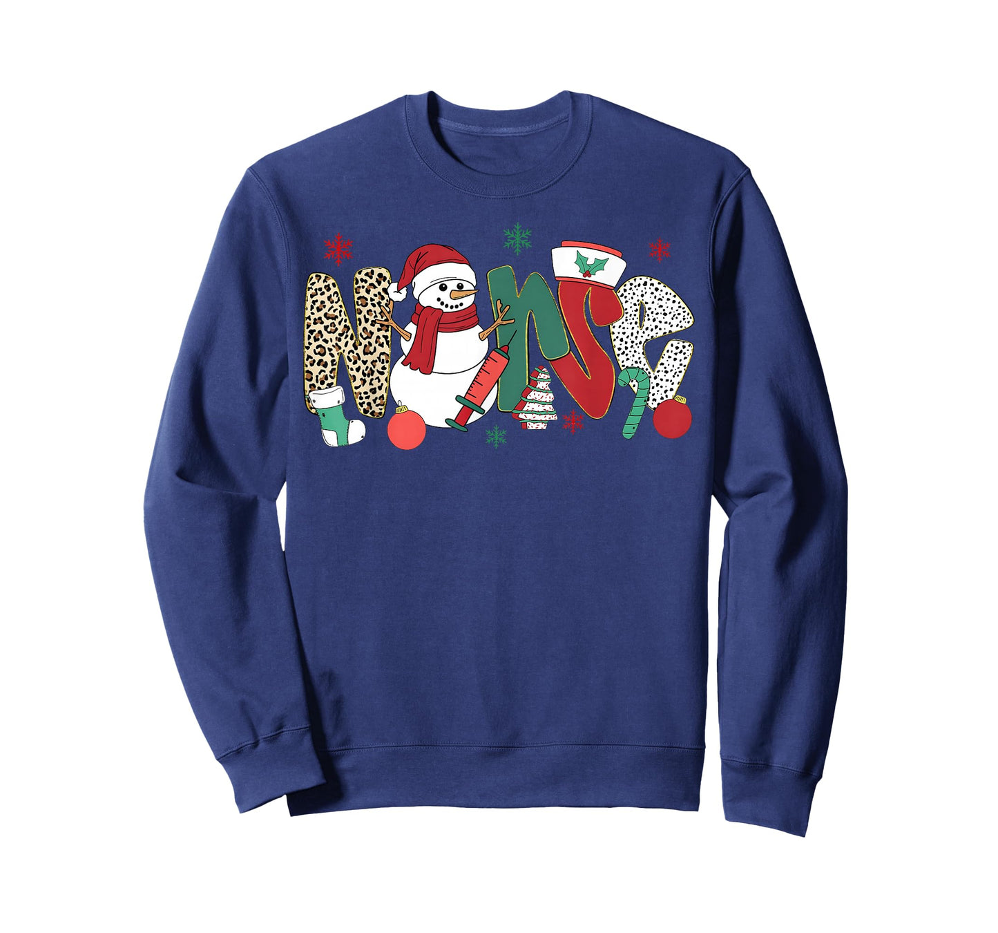 Nurse Snowman Merry Christmas Leopard Snowmies Men Women T-Shirt