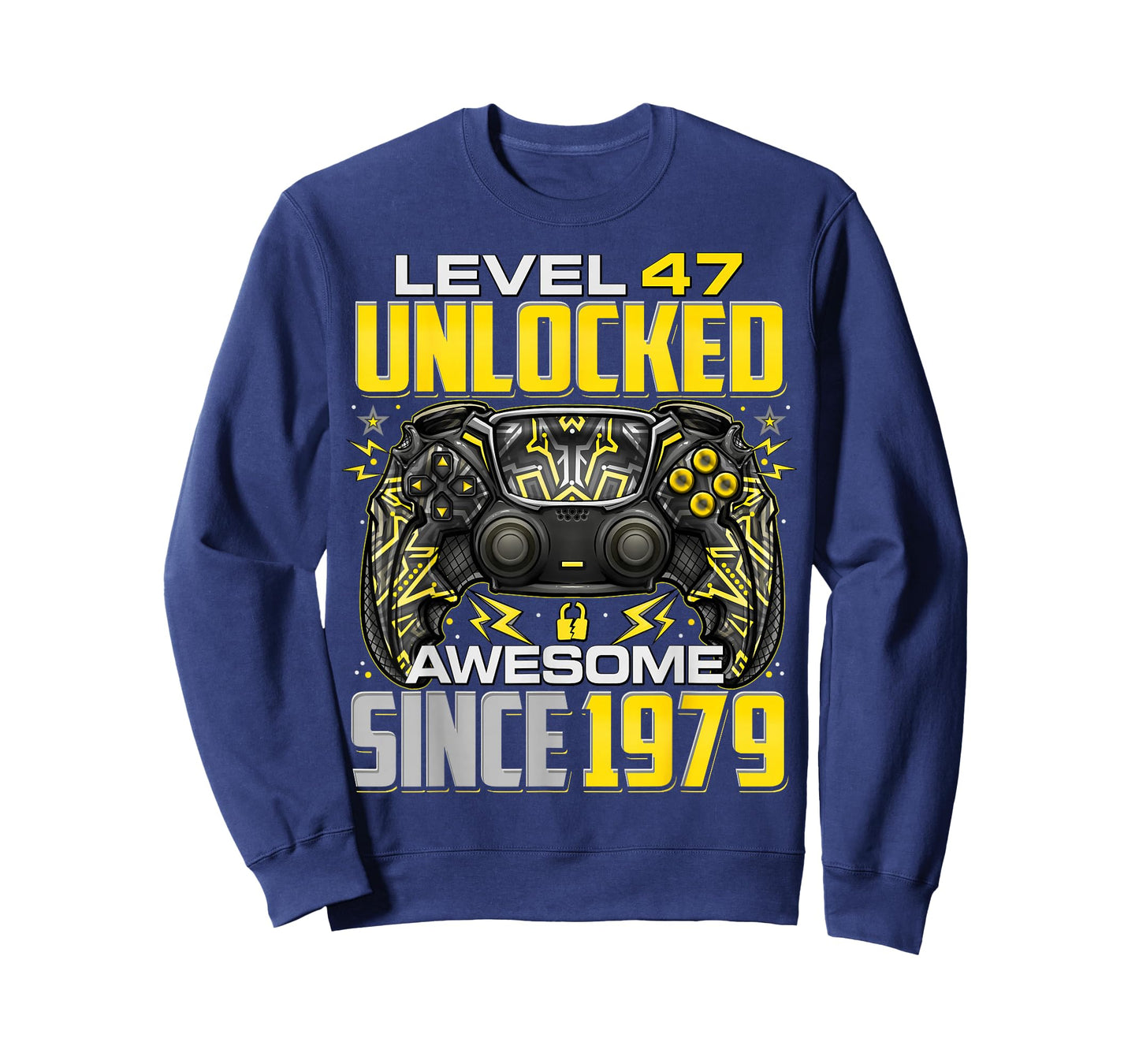 Level 47 Unlocked Awesome Since 1979 47th Birthday Gaming T-Shirt