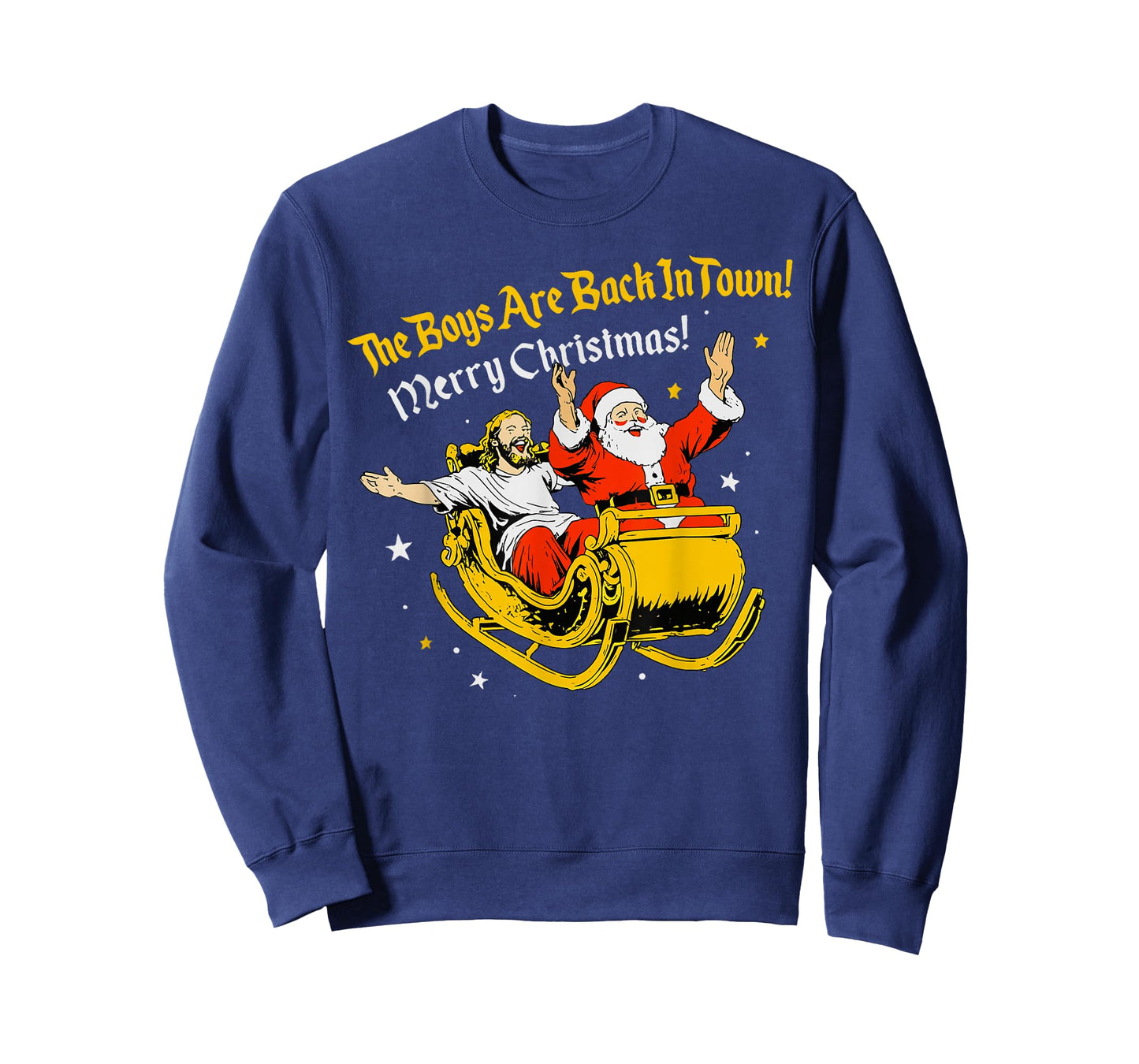 Jesus and Santa Claus Christmas Xmas Town OUS Saying T-Shirt