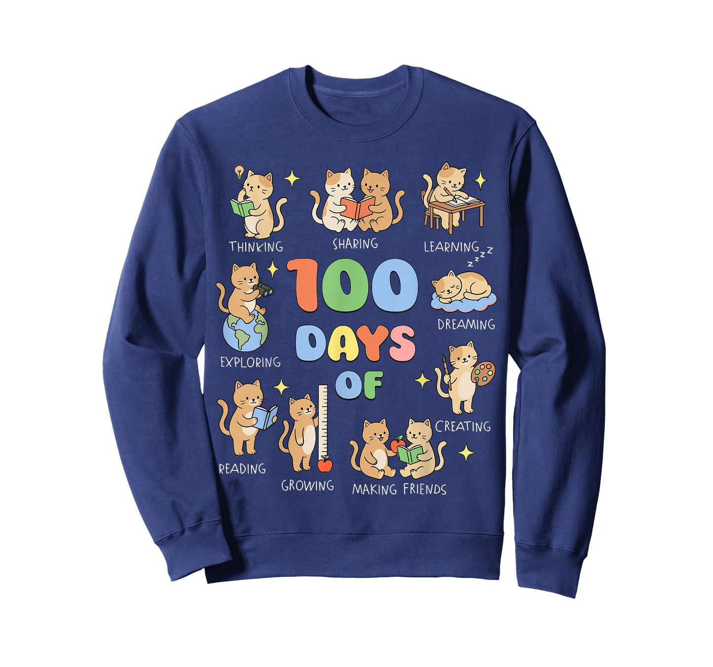 100 Days of School Cat for Teacher 100th Day of School Kids T-Shirt