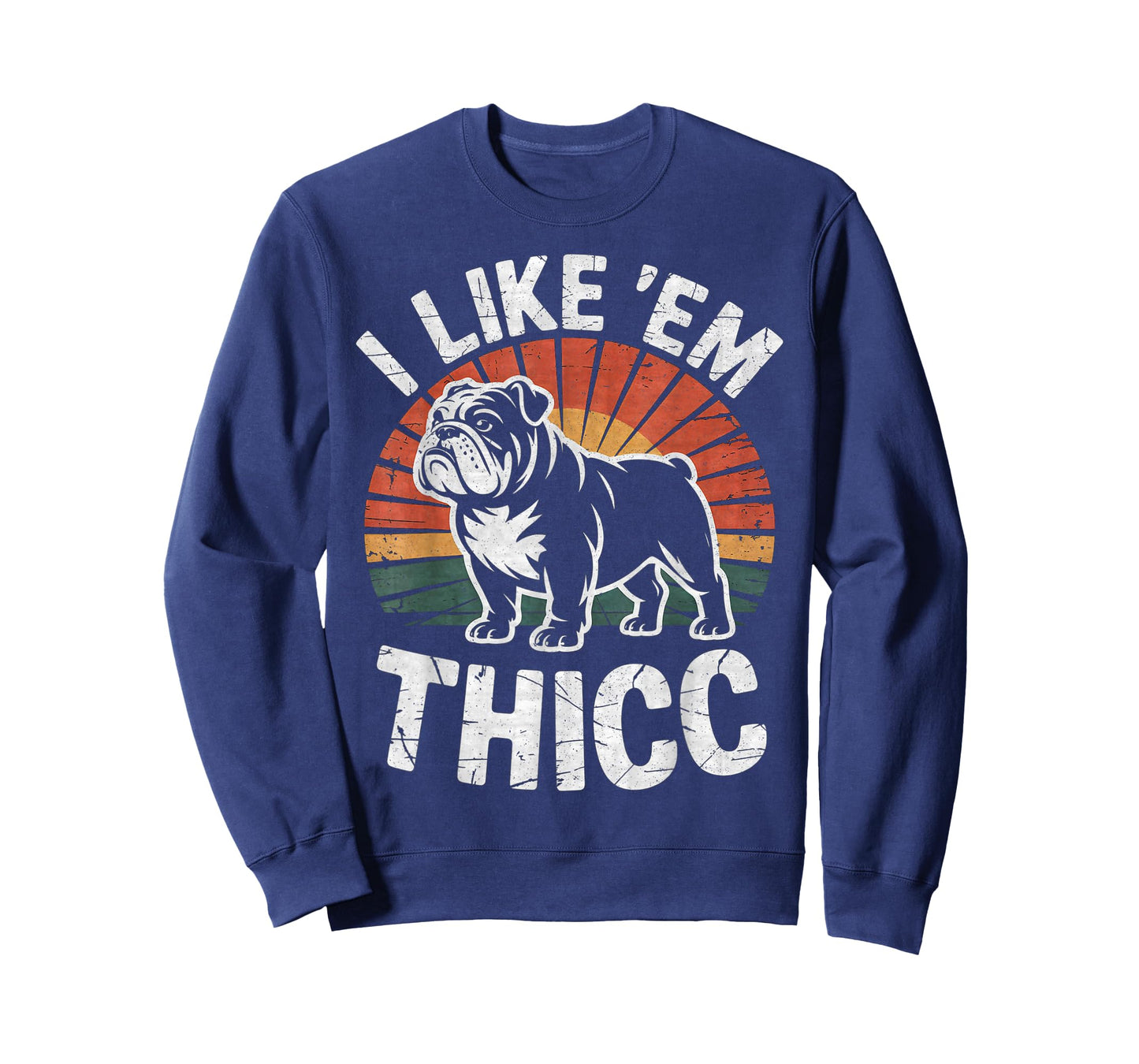 Funny English Bulldog I Like Em Thicc Dog Silhouette T-Shirt