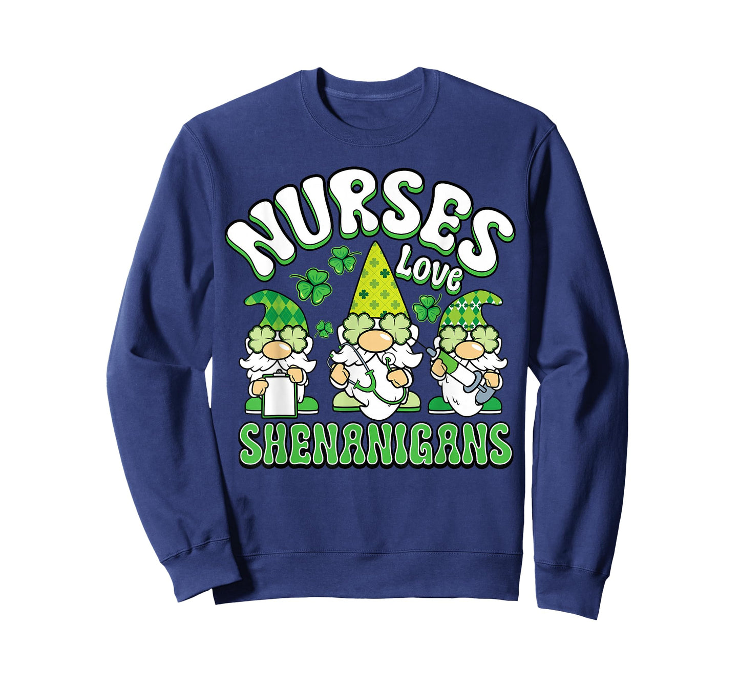 St Patricks Day Nurses Love Shenanigans Gnome Lucky Gnomies T-Shirt