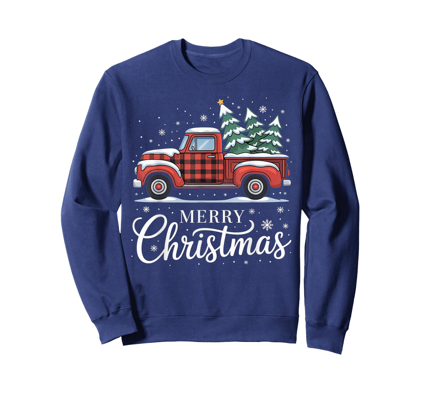 Merry Christmas Truck Xmas Red Plaid Family Christmas Pajama T-Shirt