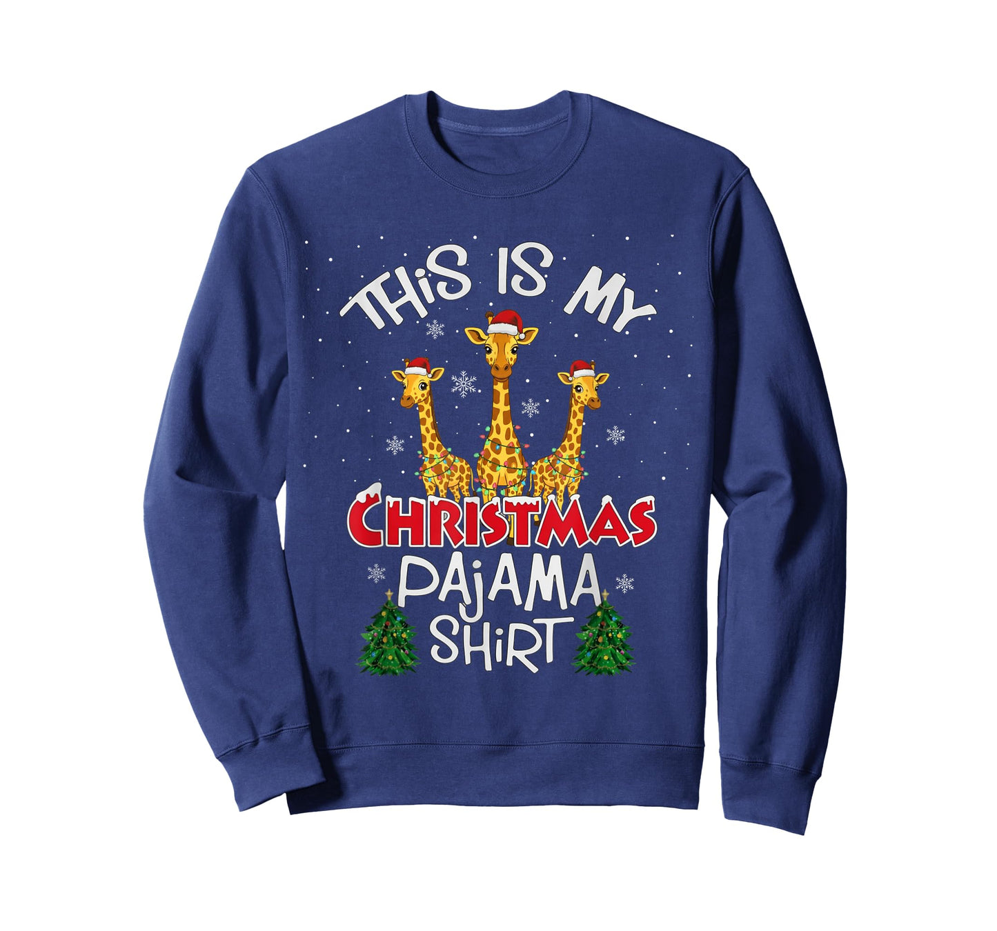 This is My Christmas Pajama Shirt Giraffe Animal Funny Xmas T-Shirt