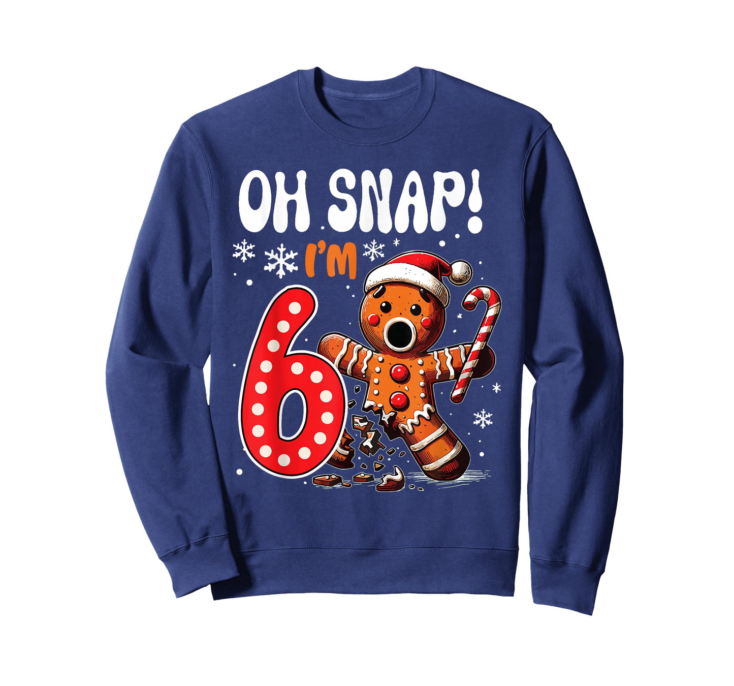 Oh Snap I’m 6 Gingerbread Funny Christmas Birthday T-Shirt