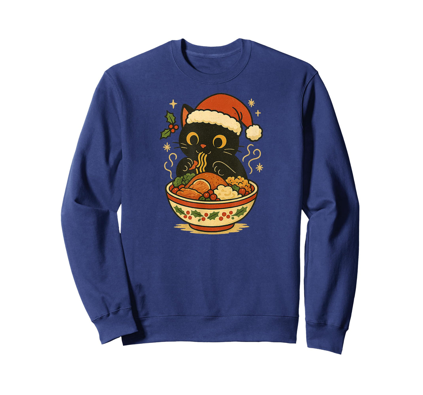 Cute Christmas Cat Eating Ramen Kawaii Japanese Anime T-Shirt