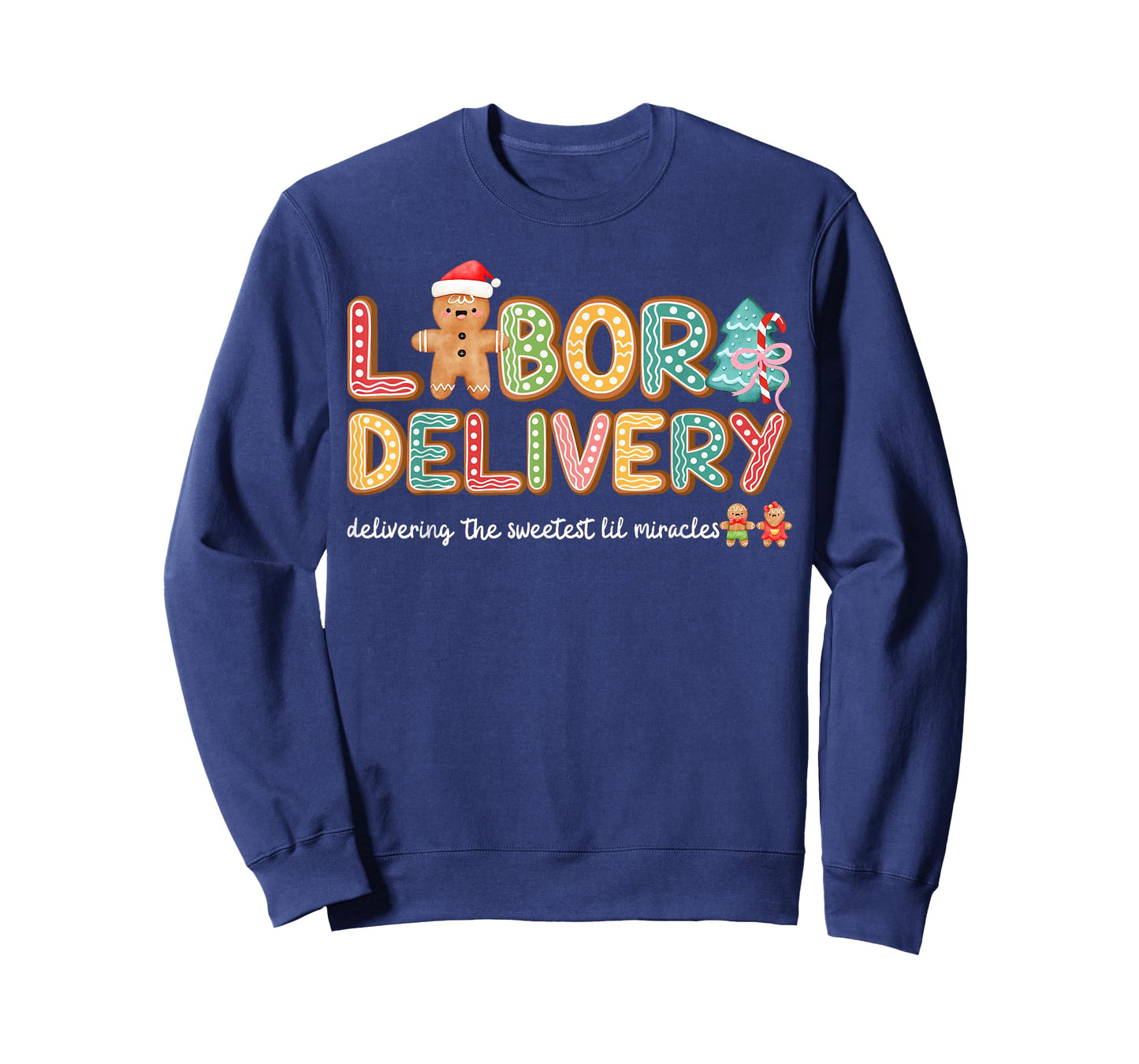 Groovy Labor and Delivery Christmas L&D Nurse Gingerbread T-Shirt