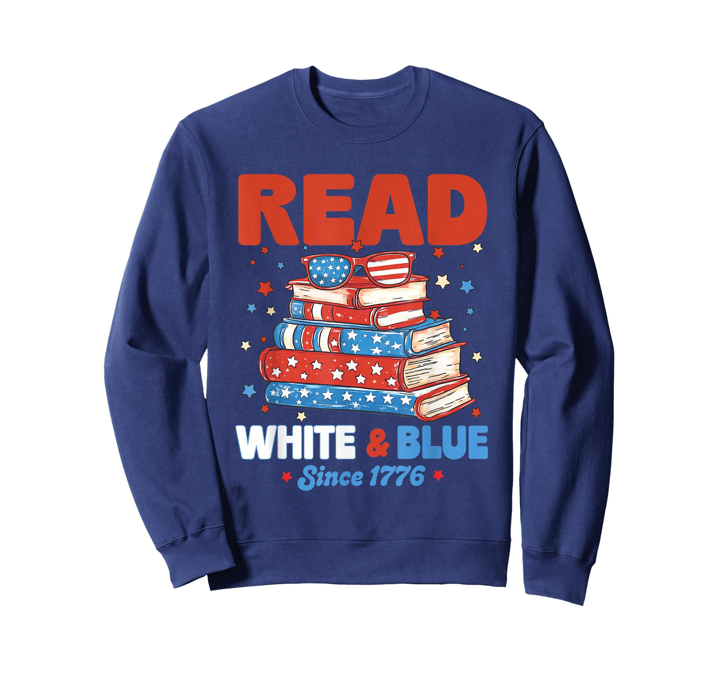Bookish Shirt Red White and Blue Patriotic Read 4th of July T-Shirt