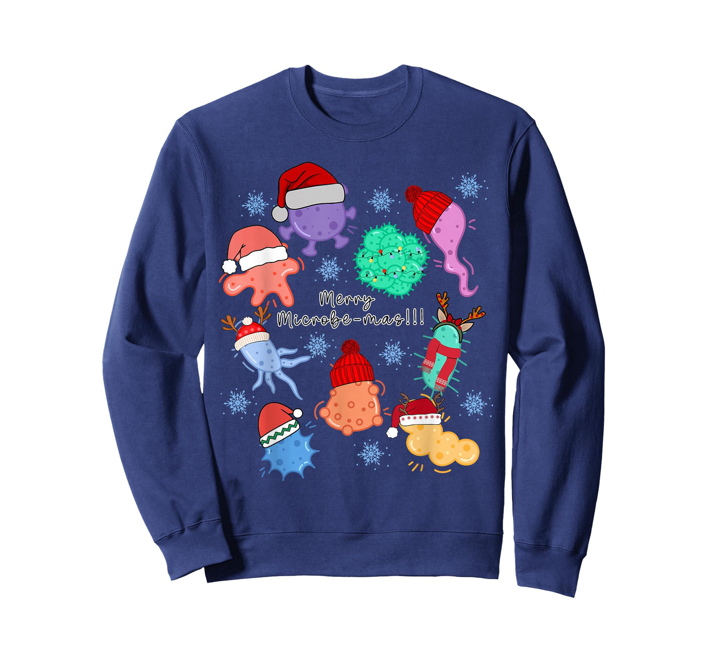 Funny Christmas Microbiology Bacteria Santa Science Teacher T-Shirt