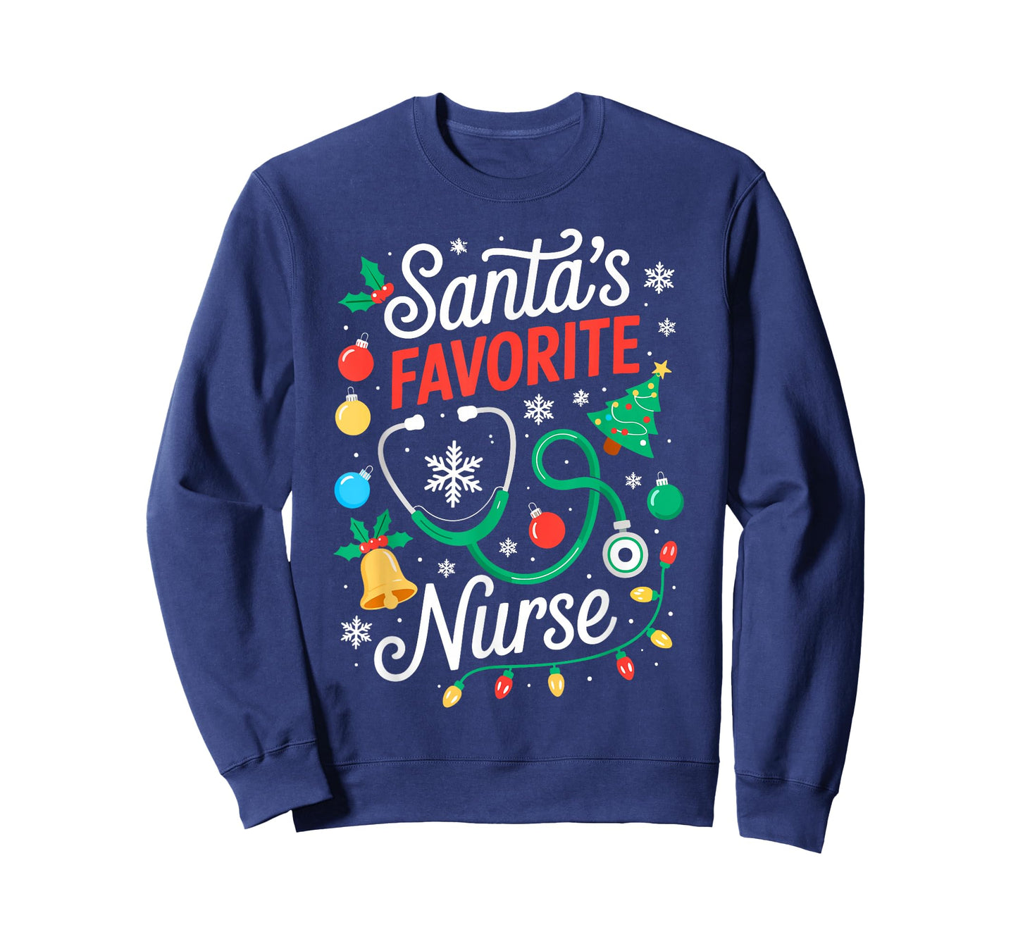 Santa's Favorite Nurse Shirt Men Women Funny Christmas Nurse T-Shirt