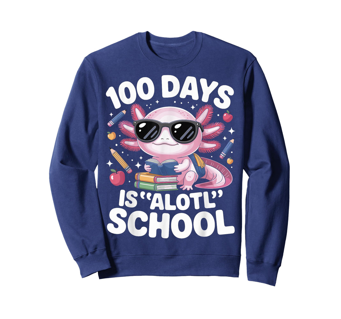 100 Days is Alotl School 100th Day of School Axolotl Kids T-Shirt