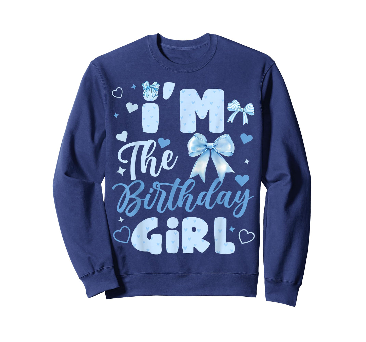 I'm The Birthday Girl Bow Blue Cute Matching Family Party T-Shirt