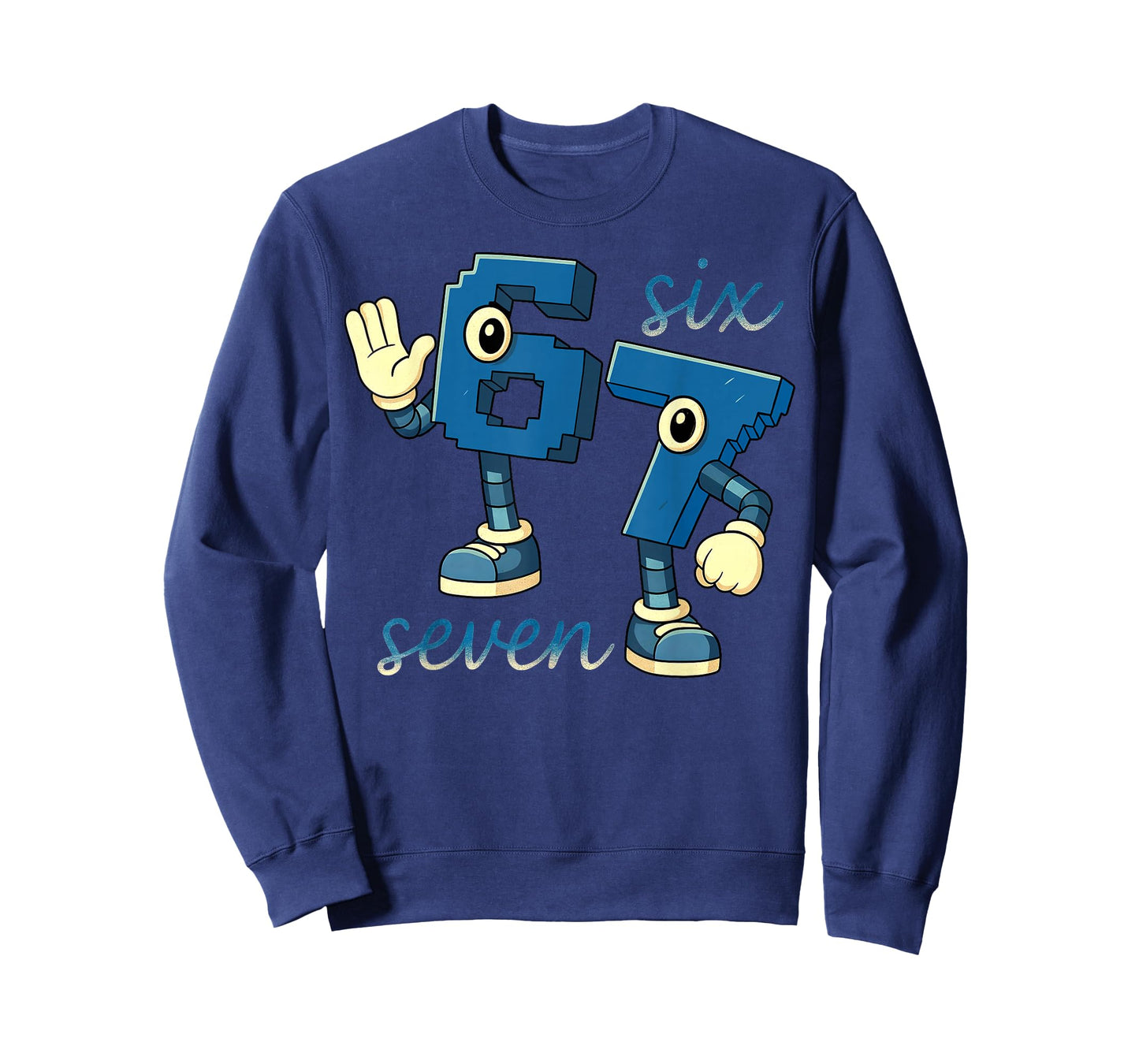 Retro Six Seven Number Meme Brainrot Gift for Men Women Kids T-Shirt