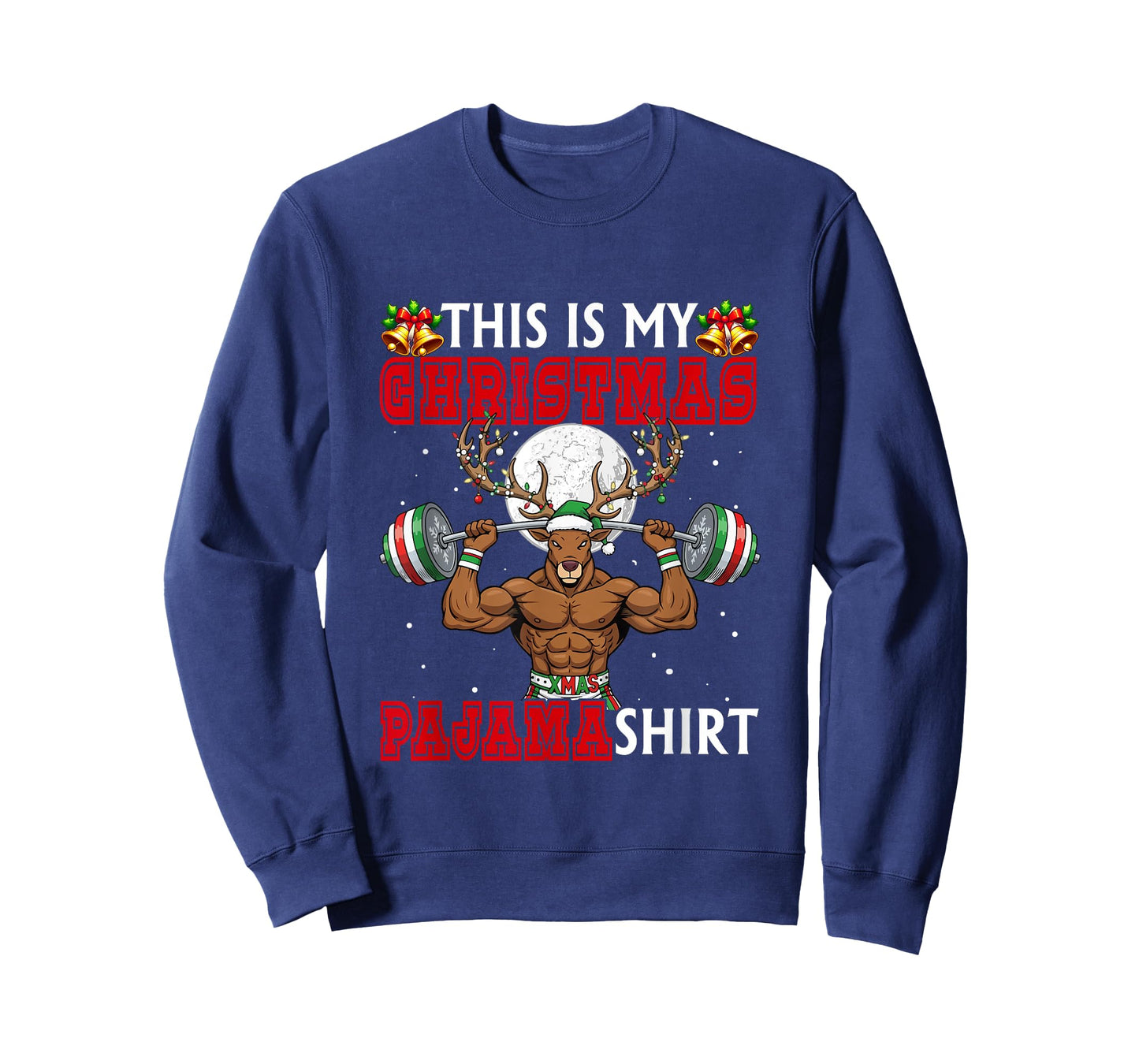 My Christmas Pajama Shirt Reindeer Muscle Weightlifting Gym T-Shirt